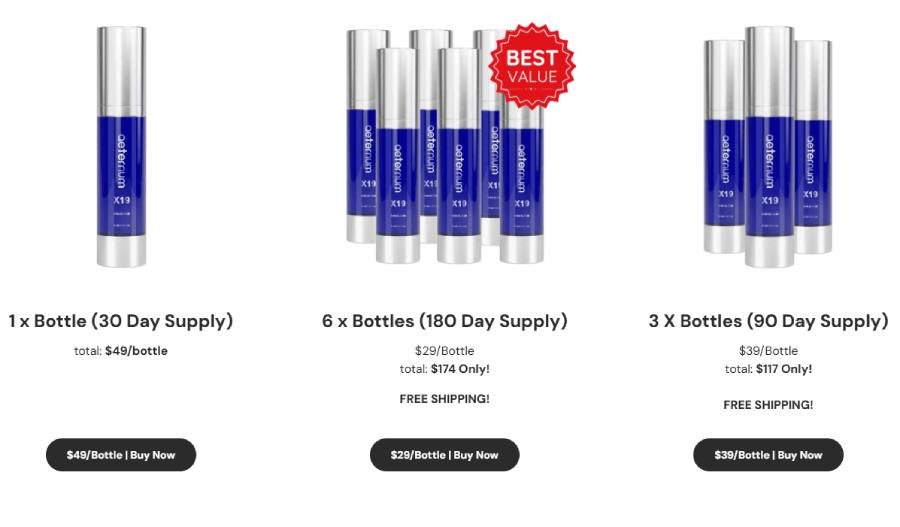 Exclusive sale on Aeternum X19 face serum, order now for free shipping